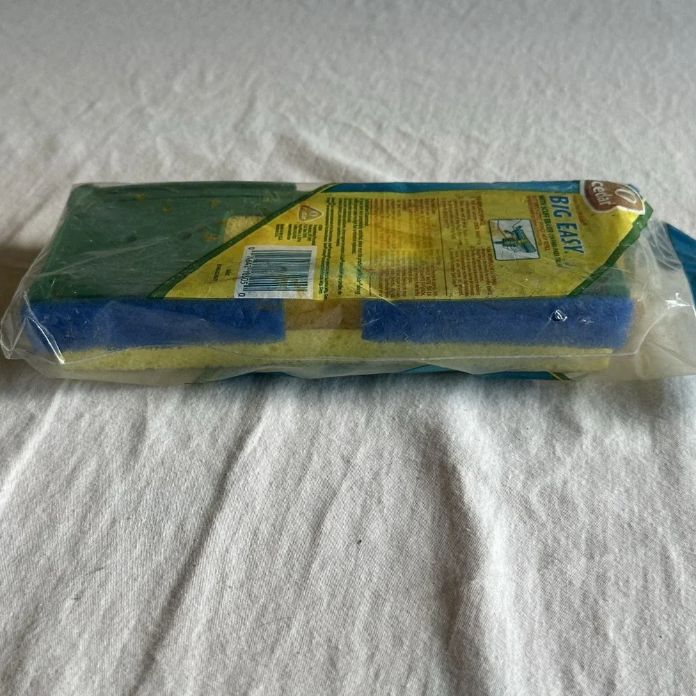 O CEDAR Big Easy Butterfly Sponge Mop Snap-on Refill w/ Scuff Eraser 1842C NOS